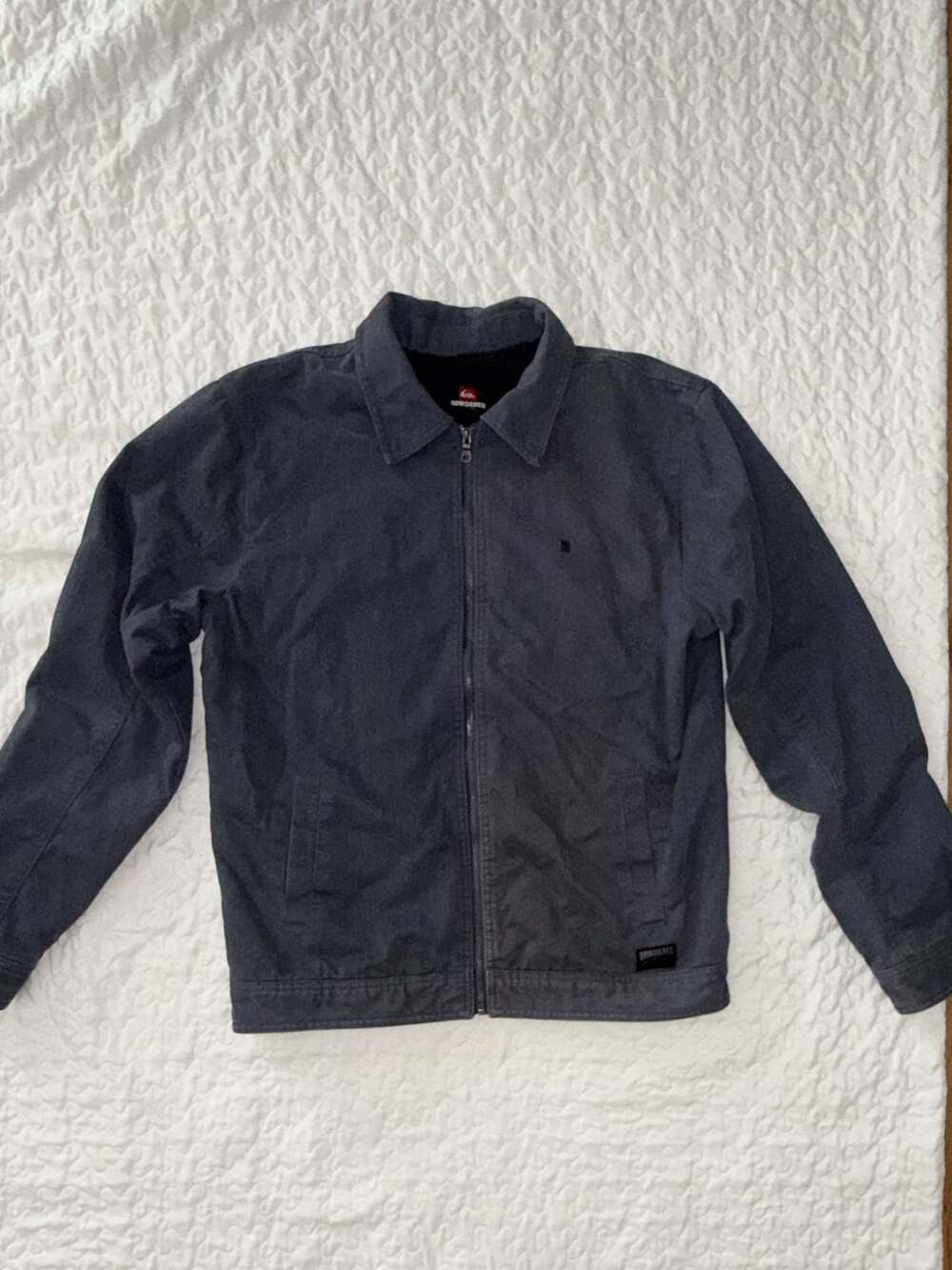 Quiksilver Gray Canvas Sherpa Lined Full Zip Billy Jacket